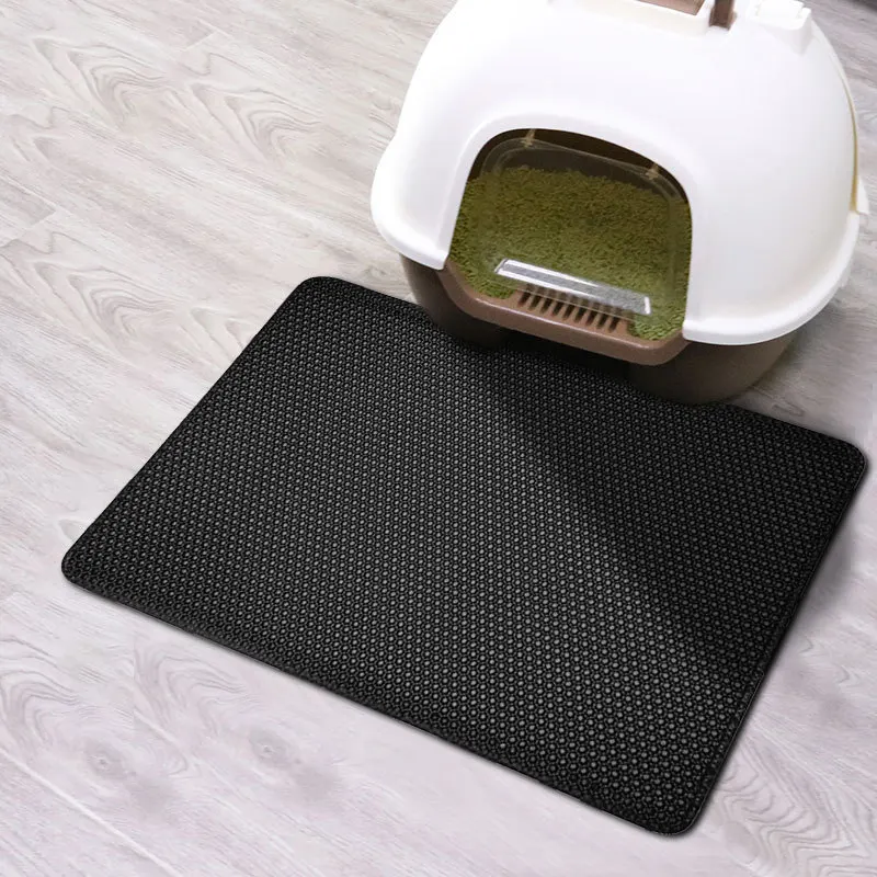 Katzenstreu matt Mit Doppel Schicht Wasserdichte Haustier Katzentoilette matt Rutschfeste Sand Katze Pad Waschbar Bett matt saubere Pad Produkte: 40cm / Weiß
