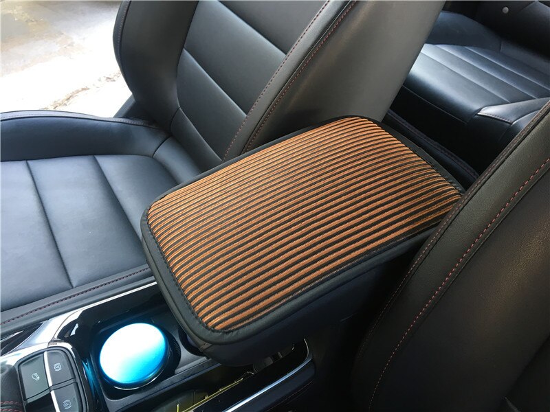 Linen Car Armrest Cover Universal Arm Rest Covers Set Anti Slip Armrest Mat Pad Comfortable Interior Car Accessories: Brown