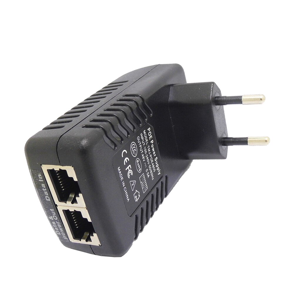 EU 48V 0.5A PoE Power Supply PoE Injector Standard For 48V PoE Security Camera POE Switch Ethernet Adapter