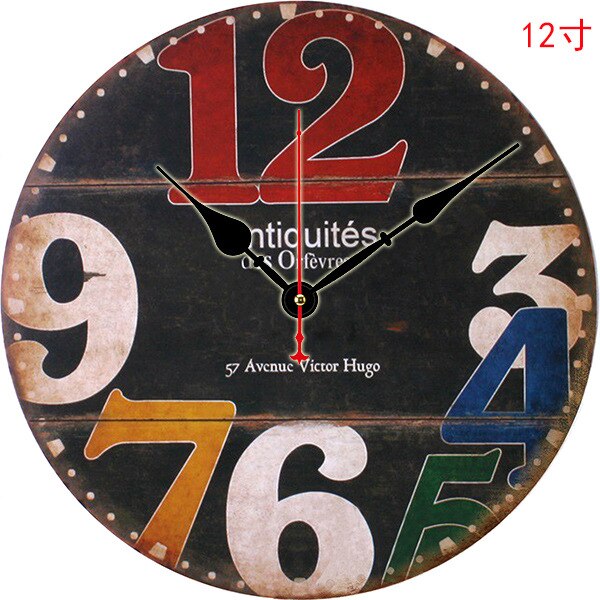 Kreative Amerikanischen retro Wanduhr Holz Stille Uhren Zauberstab Wohnkultur Jahrgang Zauberstab Uhr Küche Uhr Horloge Murale D72: H