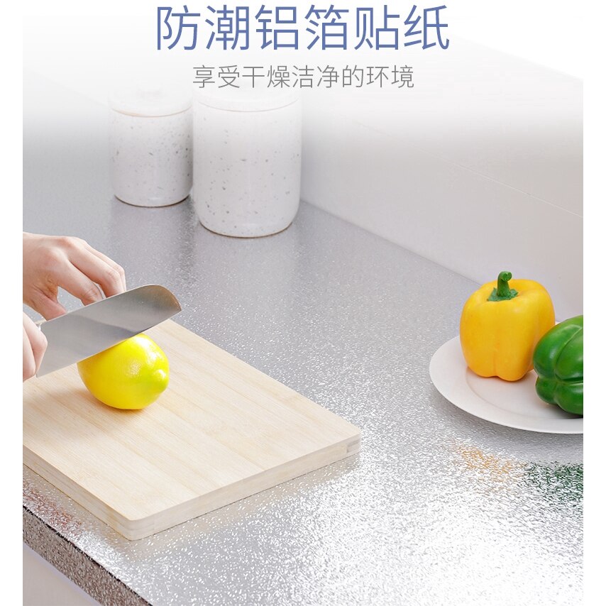 1M/3M/5M Aluminium Folie küche tapete Öl nachweisen wasserdicht selbst Klebstoff Hintergrund Herde Aufkleber klebstoff papier für möbel