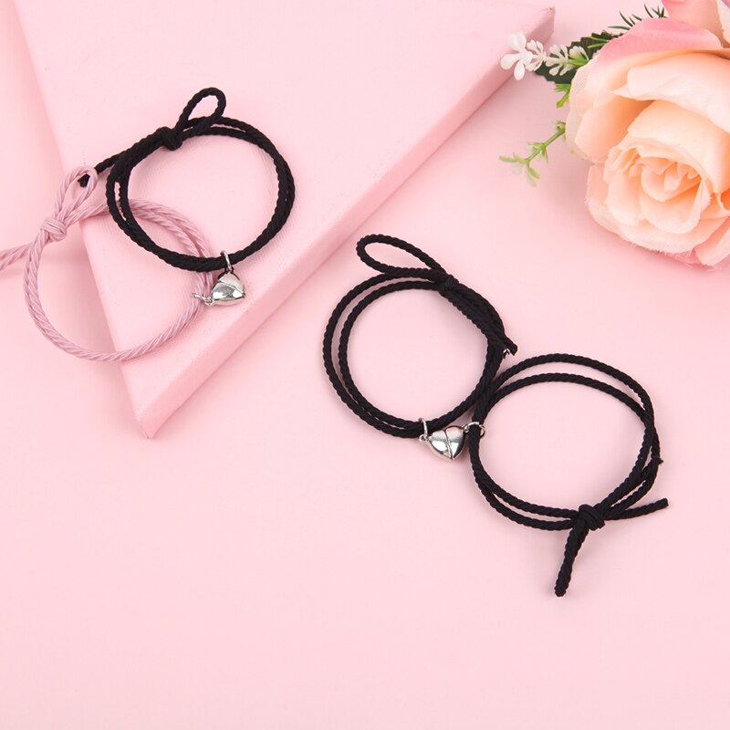 2 Stuks Paar Magneet Trekken Elkaar Creatieve Persoonlijkheid Hart Paar Armband Mannen En Vrouwen Charme Meisje Armband Sieraden Lover