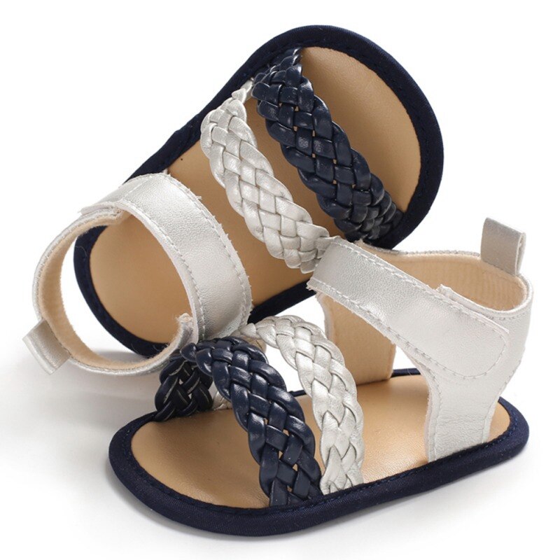Baby Girl Sandals Anti-slip Baby Shoes PU Princess Toddler Girls Shoes Soft Sandals: A / 1