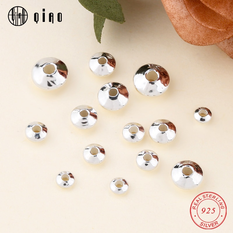 925 sterling silver Beads Exquisite wheel beads round Loose Spacer beads for Bracelet Necklace Jewelry Making DIY