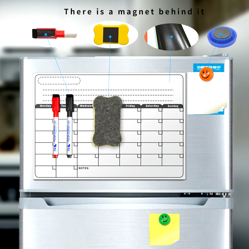 Magnetic Board A3 Monthly Calendar,Dry Erase Magnetic whiteboard white board Drawing For Kitchen Fridge Refrigerator Planer