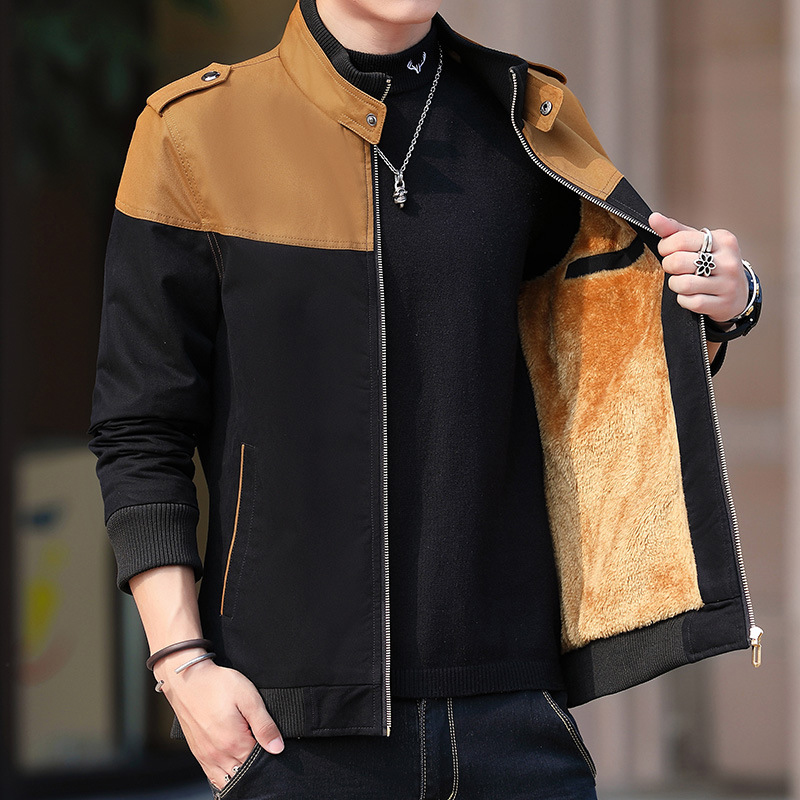 Dimusi vinter herrbomberjacka casual herr ytterkläder fleece varma rockar standkrage uniformjackor herr märkeskläder
