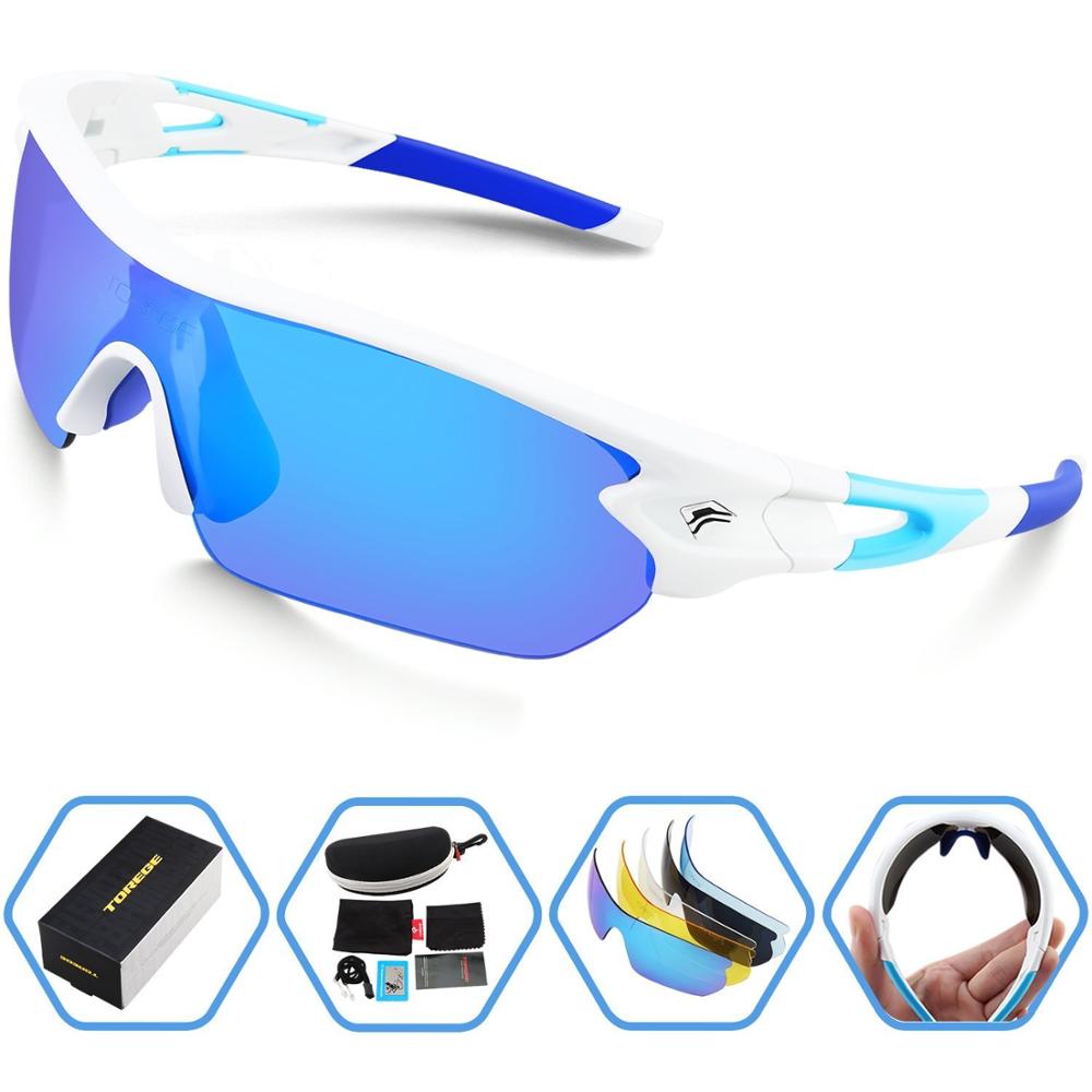 polarisierte Sport Sonnenbrille Mit 5 Austauschbaren Objektiv für Männer Frauen Radfahren Laufen Fahren Angeln Golf Baseball Gläser