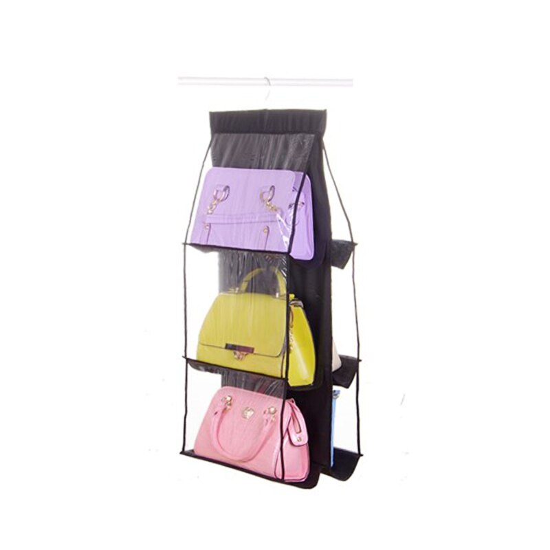 Double-Sided Six-layer Bag Hanging Bag Nonwoven Fabric Hanging Handbag Hanging Storage Bag Multilayer Dustproof Hanging Bag