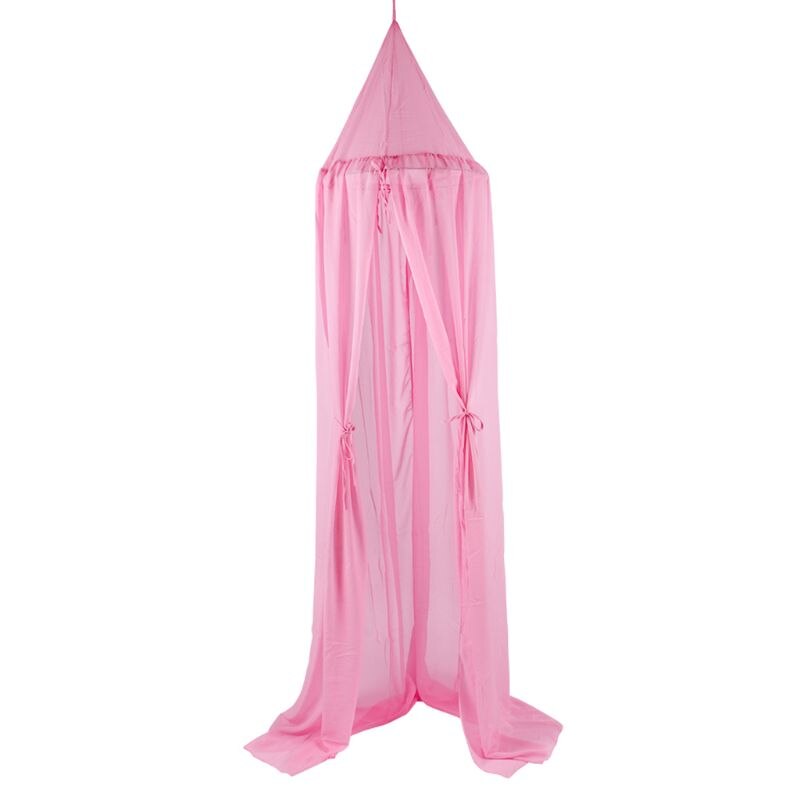 Bébé lit en mousseline de soie moustique tente princesse enfants literie accroché dôme moustiquaire chambre auvent rideau suspendu couvre-lit 6 couleurs: Rose