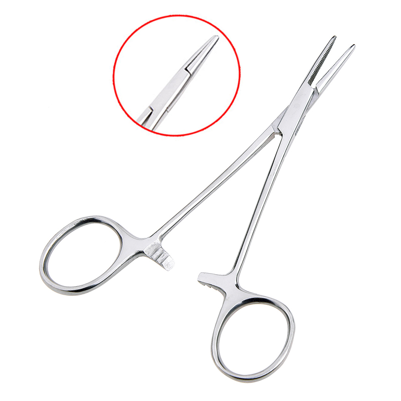 Hand Tool 12.5 16 18cm Hemostatic Forceps Pet Hair Clamp Fishing Locking Pliers Epilation Tools Curved/Straight Tip Cutter Tool: dark blue / 4 inches