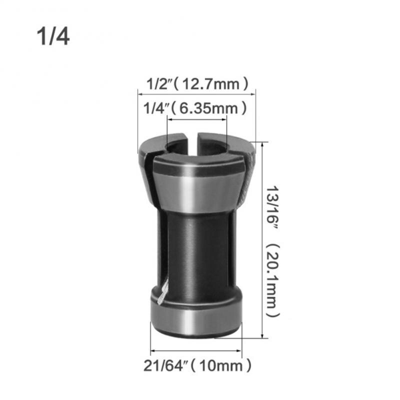 High Precision Adapter Collet 8mm 6.35mm 6mm Collets Chuck Engraving Trimming Machine Router Milling Cutter Chuck Accessories: 1pc 6.35mm
