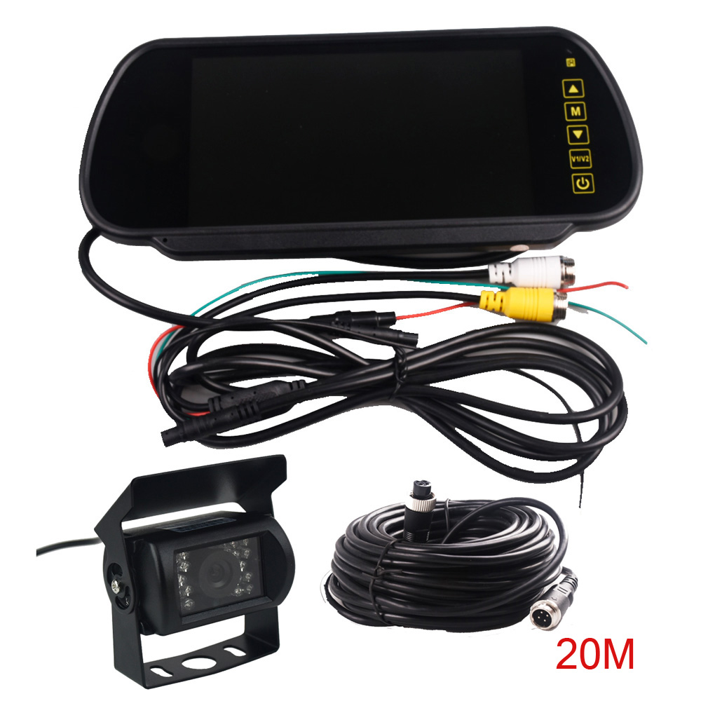 7 zoll TFT LCD Monitor Und HD CCD 120 Grad IR Nachtsicht Wasserdicht parkplatz Rückansicht Kamera Cmos Bus lkw Kamera: 20M