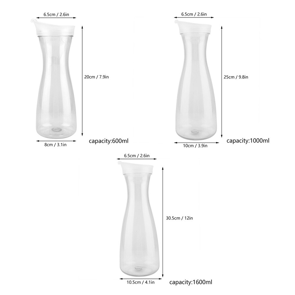 Acryl Transparante Grote Capaciteit Sap Fles Water Jug Ijs Koude Sap Kruik Met Deksel Voor Bar Thuis Gebruik 600ml 1000ml 1600ml