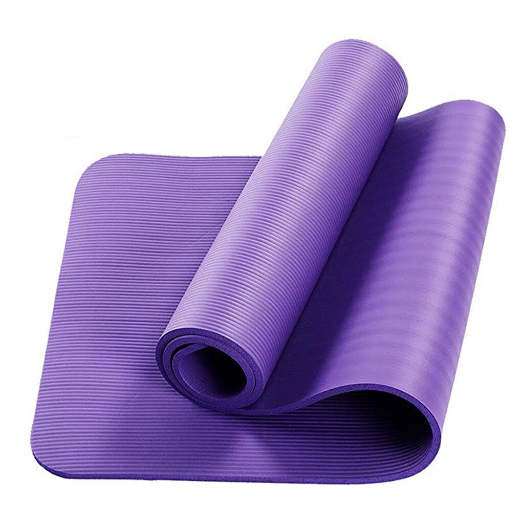 Yoga Mat - 173x61cm - 10mm Thick - Anti-slip - PVC - Fitness Exercise Pad: Purple