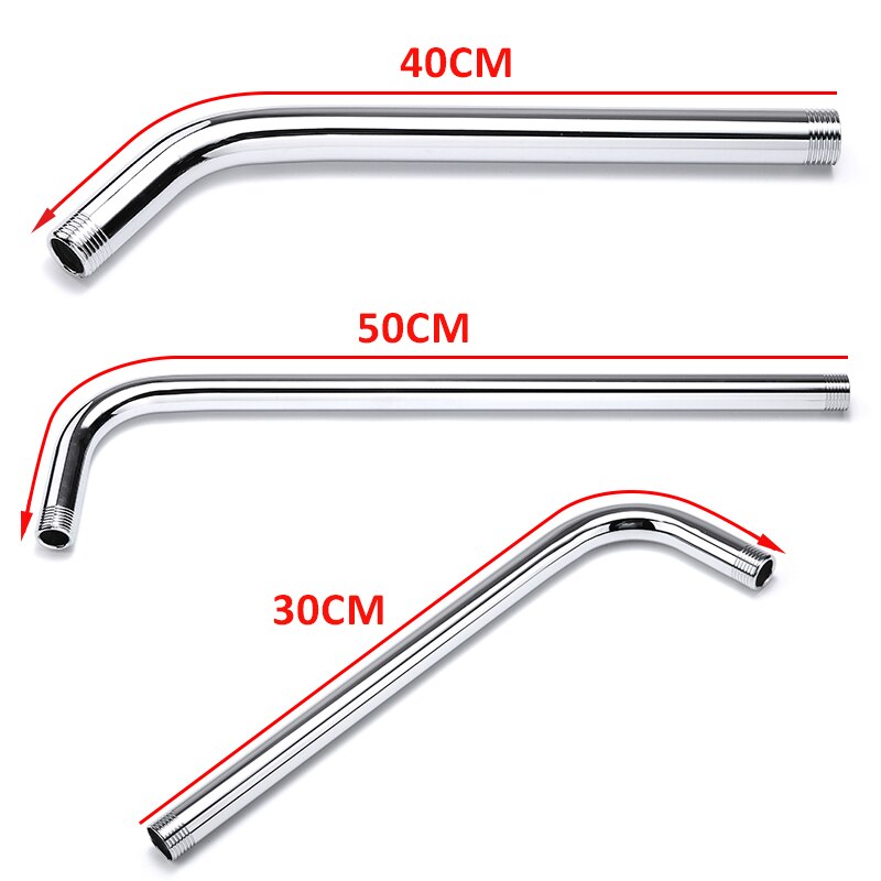 1PC 30cm/40cm/50cm Stainless Steel Shower Arm Wall Mounted Tube Rainfall Shower Head Arm Bracket Extension Pipe Kit