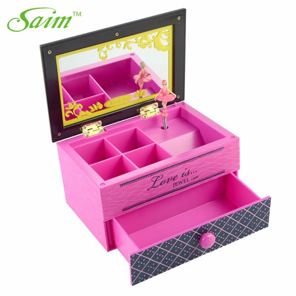 Saim Lovery Ballerina Music Boxes Hand Crank Jewelry Box Plastic Music Box Music Box DIY Wedding Birthday Valentine's Day