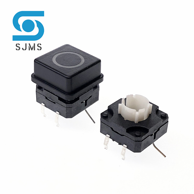 1 Stuks 12*12Mm 12X12 DIP-6P Met Licht Led Tactiele Micro-Drukknop Kortstondige Schakelaar + Kan Licht Vierkante Knop Switch Cap