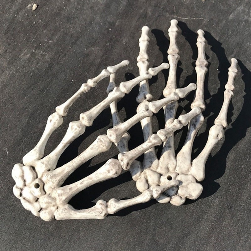 Halloween Scary Props Plastic Skelet Handen Realistische Levensgrote Plastic Nep Menselijke Hand Bone Voor Spookhuis Decoraties