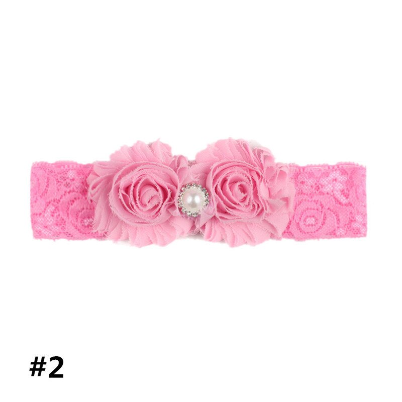 Baby Mooie Hoofdband Tulband Bloem Parel Boog Pasgeboren Meisjes Hoofdbanden Elastische Kids Peuter Haarband Prinses Haar Accessoires: 02