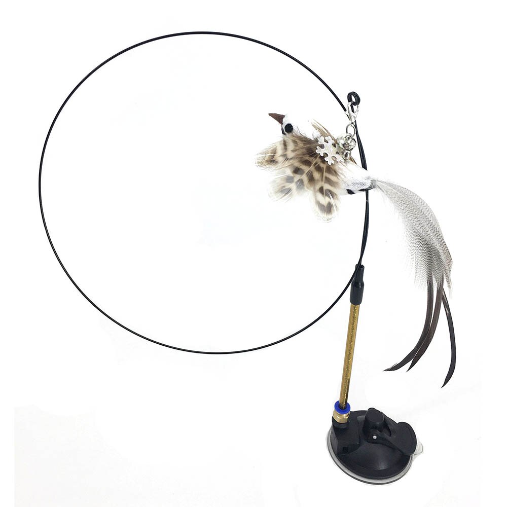 Simulatie Vogel Kat Speelgoed Interactieve Grappige Veer Vogel Met Bell Sucker Kat Stok Speelgoed Katje Spelen Teaser Wand Speelgoed Voor katten: A-sucker