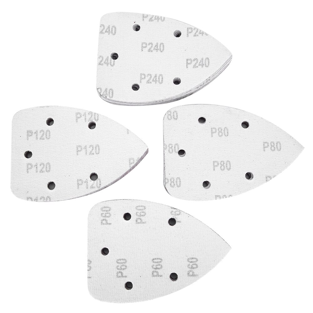 Lixa triangular do rato de 40 partes de 5 furos conjunto detalhe lixadeira lixa lixa polimento ferramenta 140x90mm para o metal