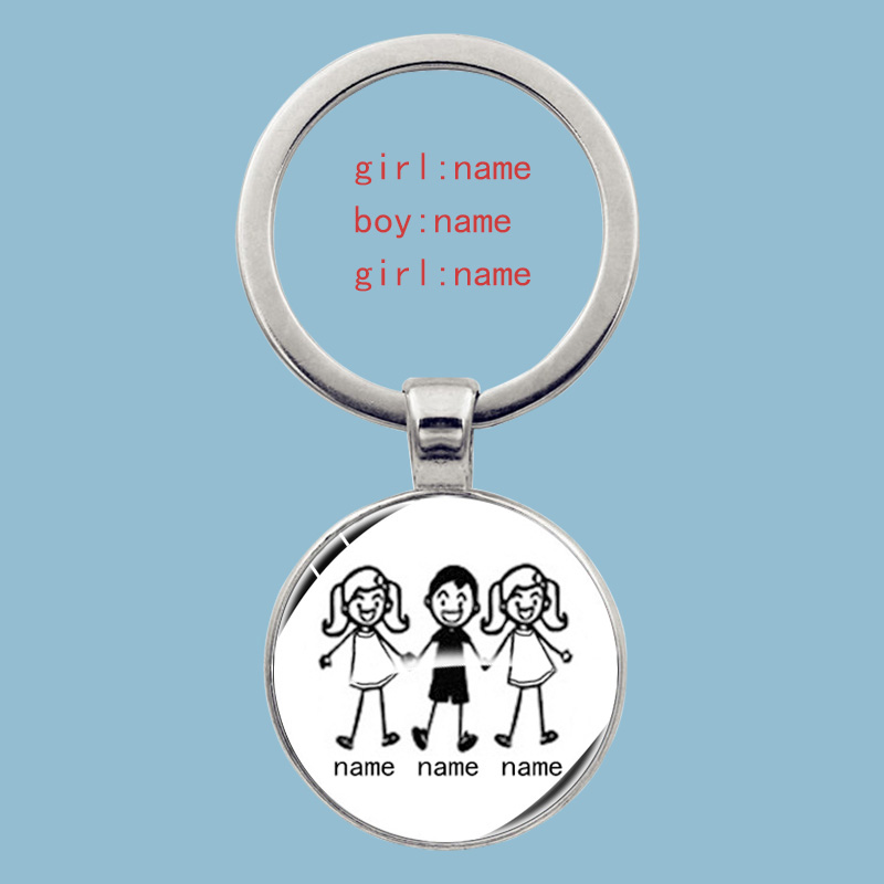 Lindo llavero familiar para siempre familia hermosa llave familiar colgante cumpleaños bautismo evento escolar recuerdos se pueden personalizar: Rojo rosado