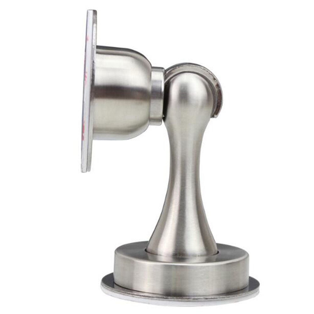 Magnetic Door Stops Stainless Steel Door Holder Stopper Floor Mounted Door Hidden Sticker Stop Home Furniture Hardware Accessory: Brushed Silver