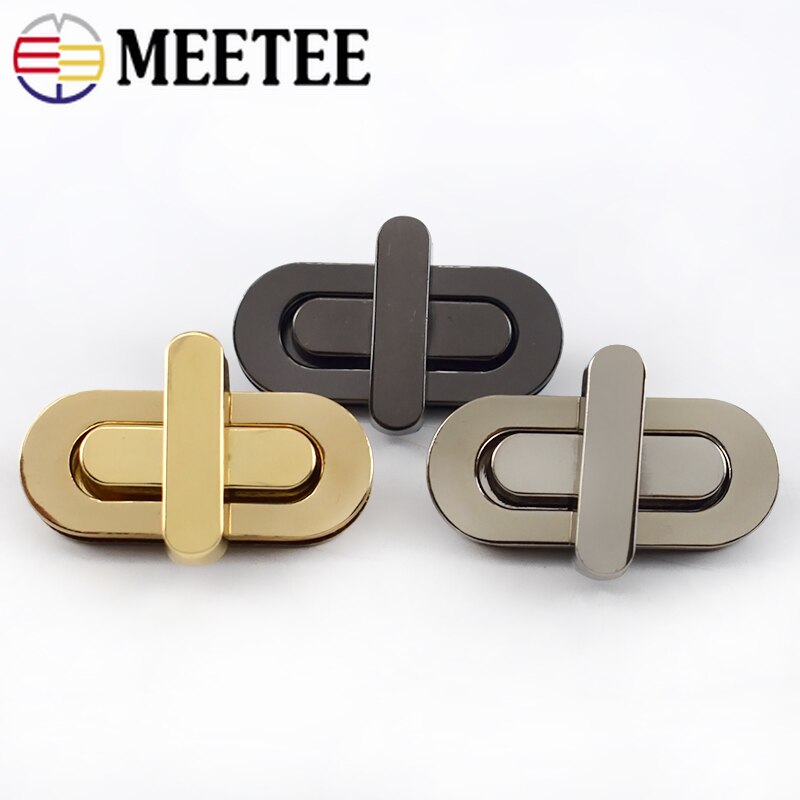 2/4pcs Meetee 42*18/34*16mm Bag Turn Twist Lock Buckles Metal Purse Handbag Decor Mortise Closure Clasp DIY Hardware Accessories