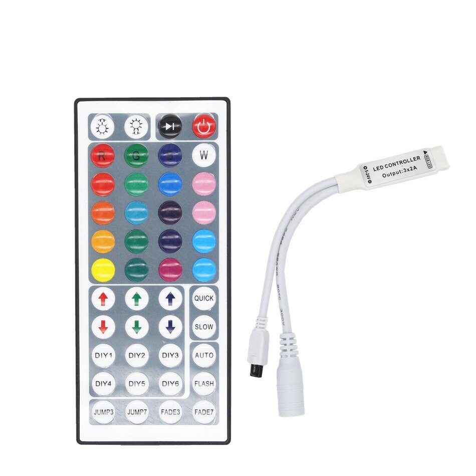Accesorios de cinta de luz de tira de LED SMD 5050 3528 2835 RGB 12V 24key/44 key RGB IR RF Control remoto para tira LED RGB: mini 44keys