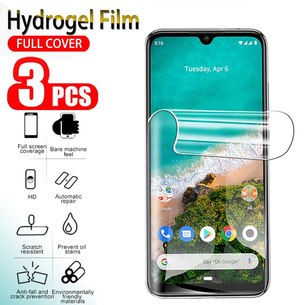 3Pcs Hydrogel Film Voor Xiaomi A3 Lite A2 Lite A1 Screen Protector Soft Bescherming Film Voor Xiaomi Mi A3 lite A2 Lite A1 Niet Glas