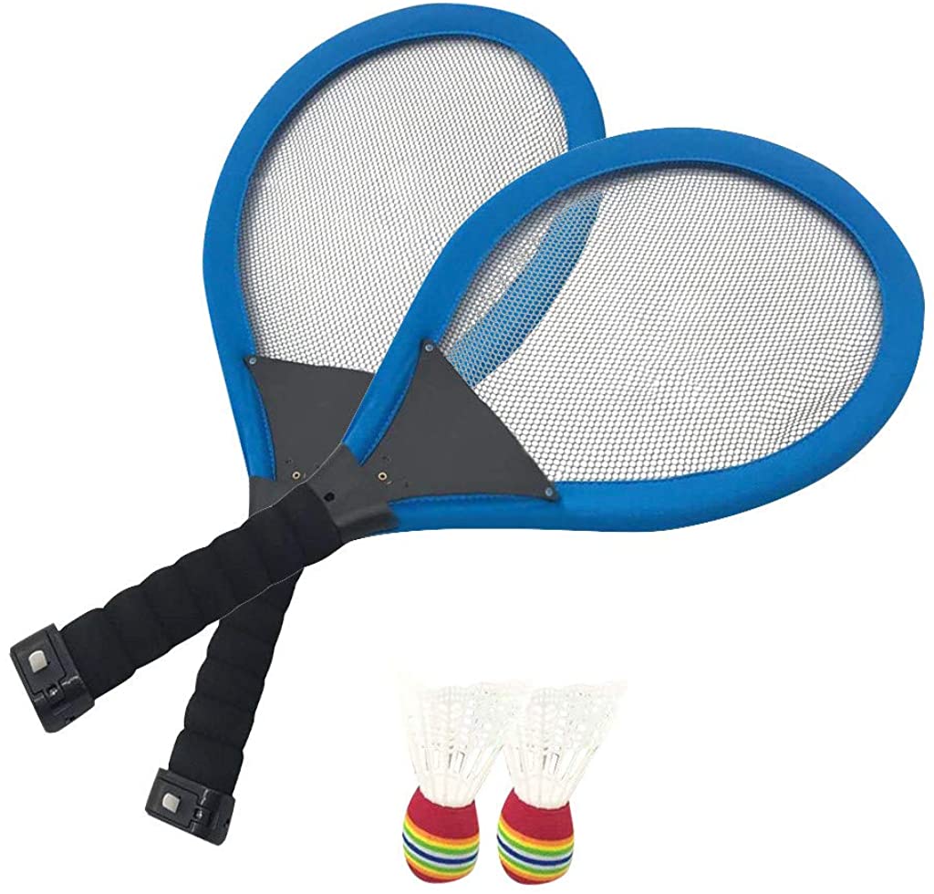 Familjeunderhållning utomhus nattljus träning hållbar led badmintonracket set kolfiber sportutrustning