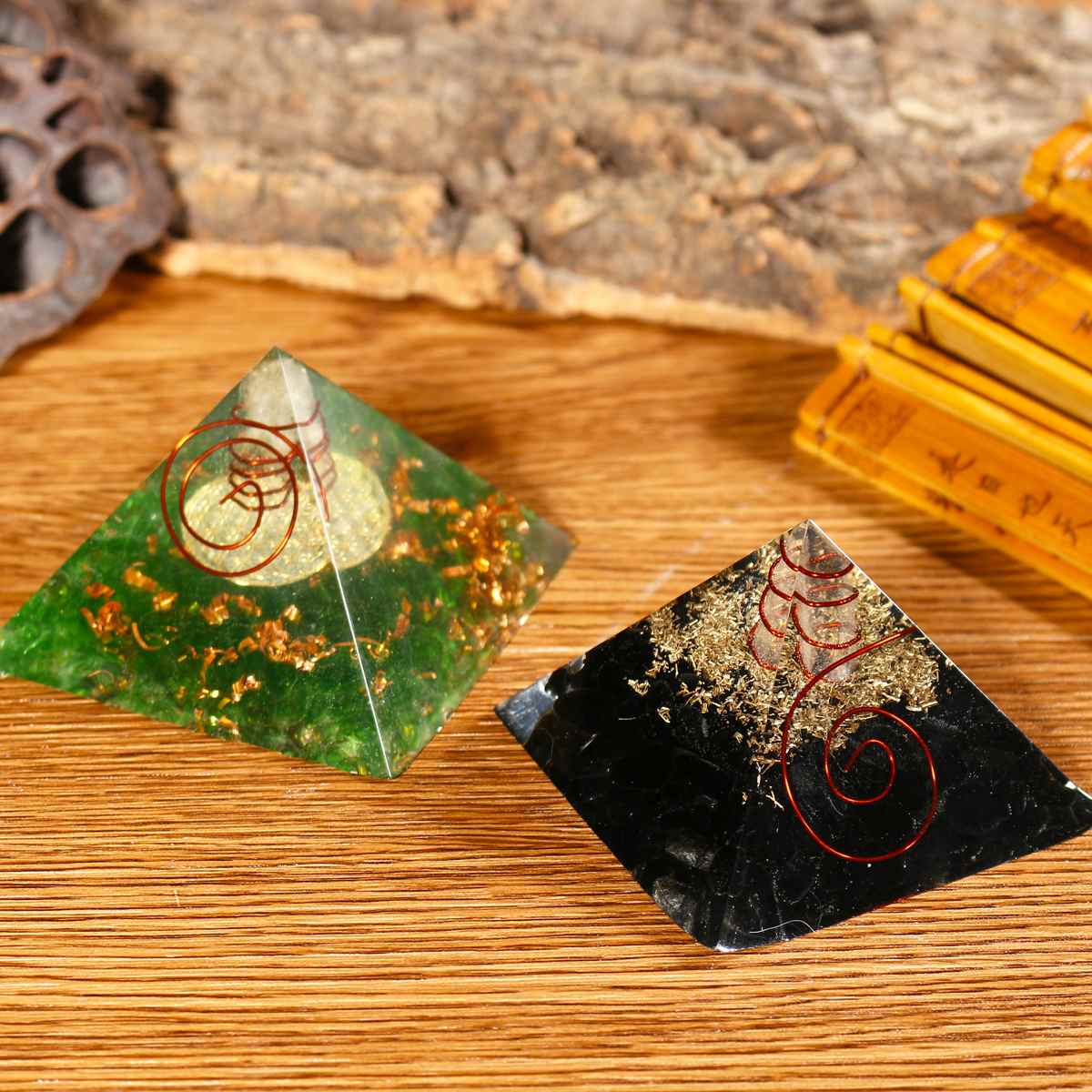 7-7.5cm Orgonite Ajudar as Empresas A Melhorar A Fortuna Energia Cristal Natural Processo de Orgone Pirâmide Decoração Resina Presente Sorte