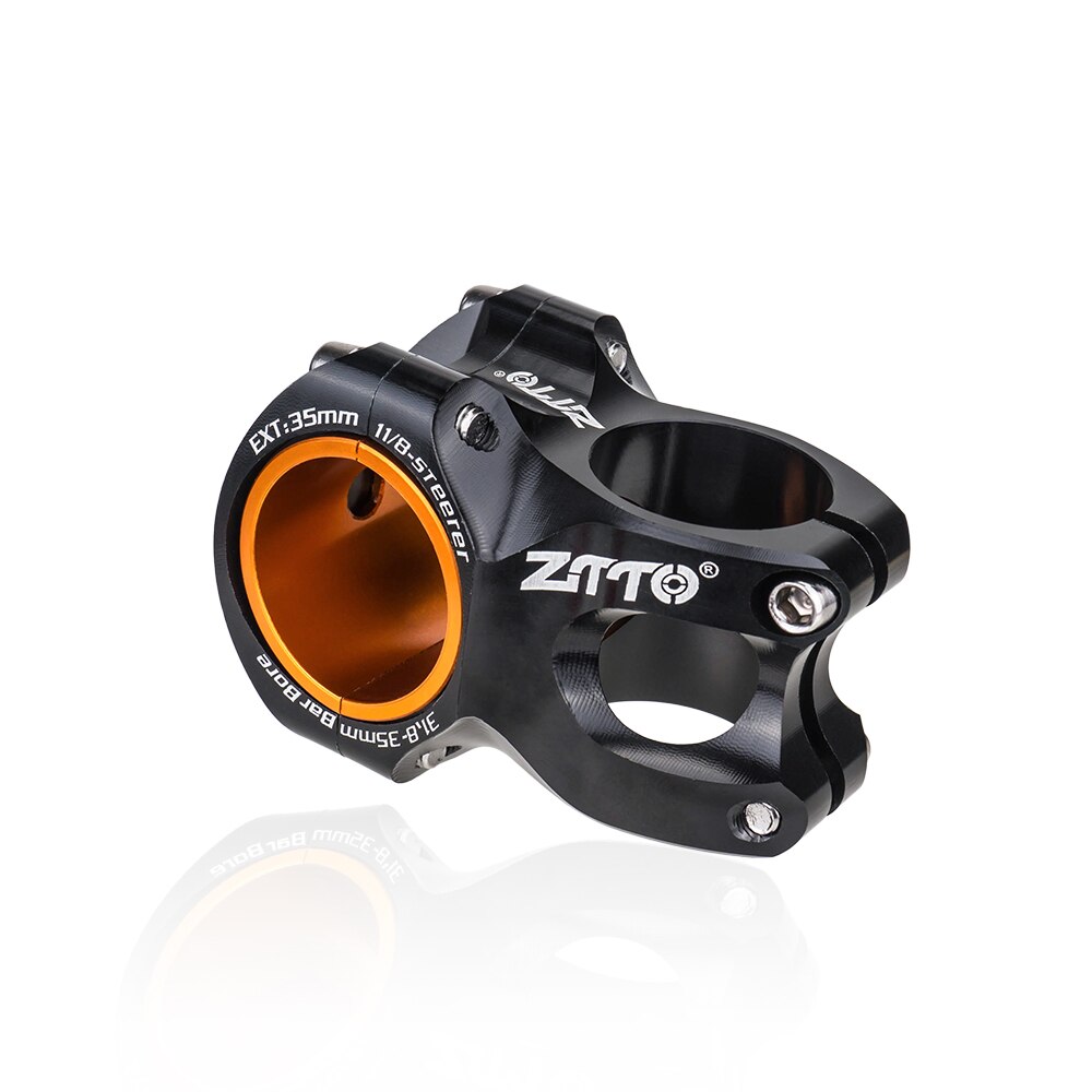 ZTTO MTB Attacco Manubrio CNC IN Lega di ALLUMINIO ad Alta Resistenza Leggero 0 gradi Aumento DH AM Enduro Per 35mm / 31.8 millimetri Manubrio Della Bici: 35mm Black