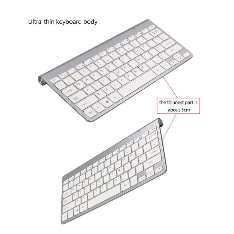 Mini Wireless Keyboard Mouse Combo Silver Ultra-thin Computer Keyboard Supporting for Windows/Linux