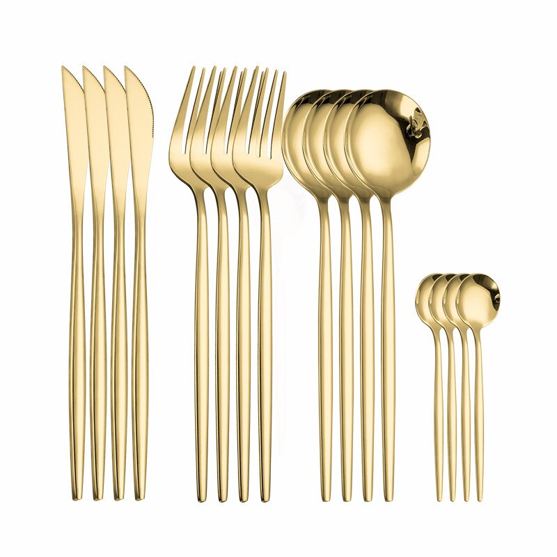 Stainless Steel Tableware Rose Gold Cutlery Set Fork Spoon Knife Set Stainless Steel Dinner Set of Spoons and Forks Eco Friendly