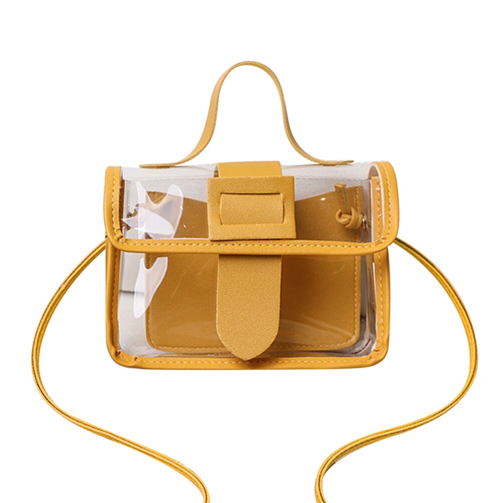 Mode Transparante Vierkante Sling Bag Cool Pvc Schouder Messenger Bags Keten Riem Crossbody Handtas Composiet Tote Dame Tas: Yellow