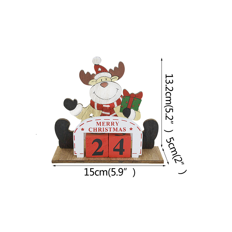 Julekalender træpynt julemand juletræ bordpynt jul advent nedtællingskalender navidad år: L01