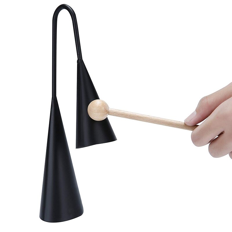 -Agogo Bell Traditional Handheld with Raft Latin Percussion Can Emit Two Different Sounds for Any Music Scene
