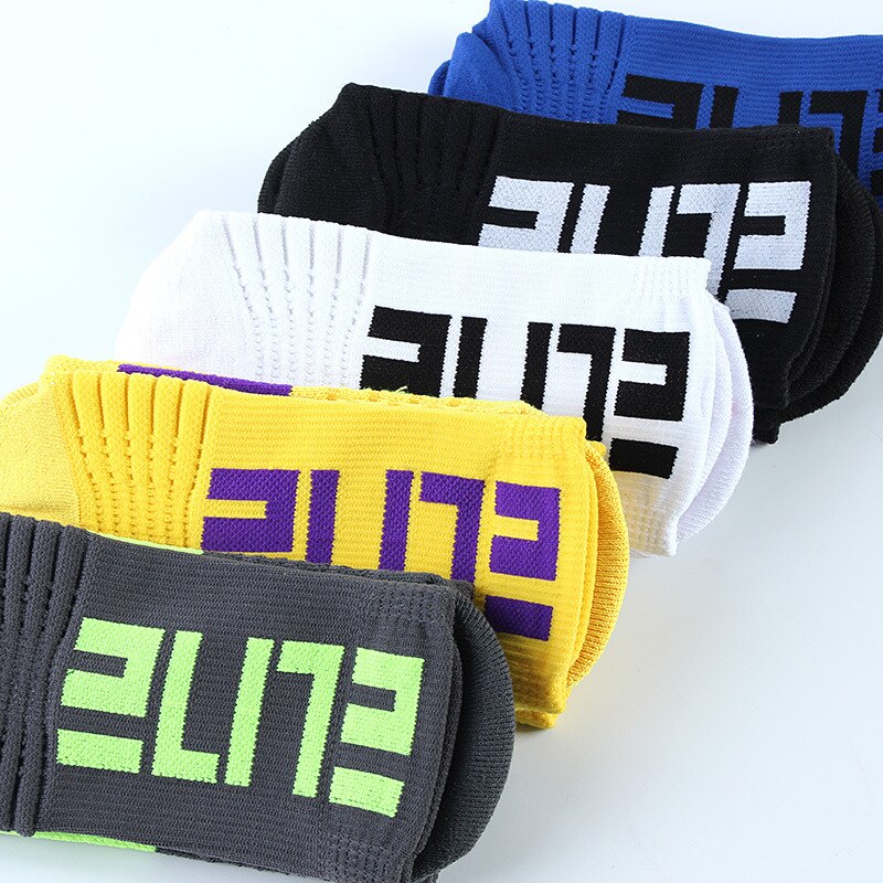 Men's Elite Sports Socks Basketball Anti-slip Thickened Terry Damping Anti-shock Socks Personal Letters Knitting Socks