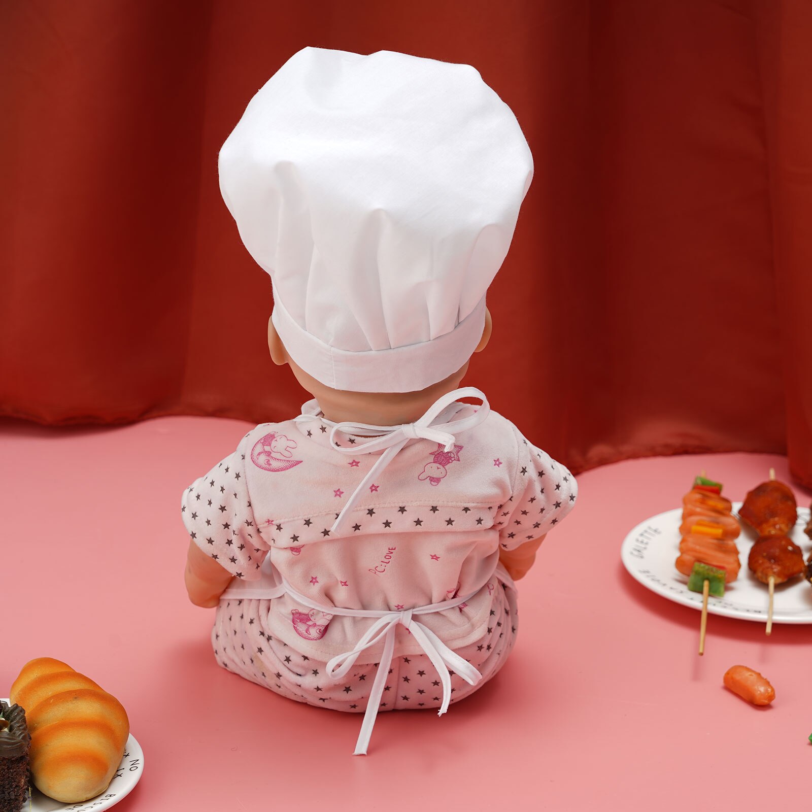 Hallowen Baby Cosplay Chef Apron Hat Kids Kitchen Cooking Backing Costume Kids Boys Girls Photography Clothes Photoshoot Bibs