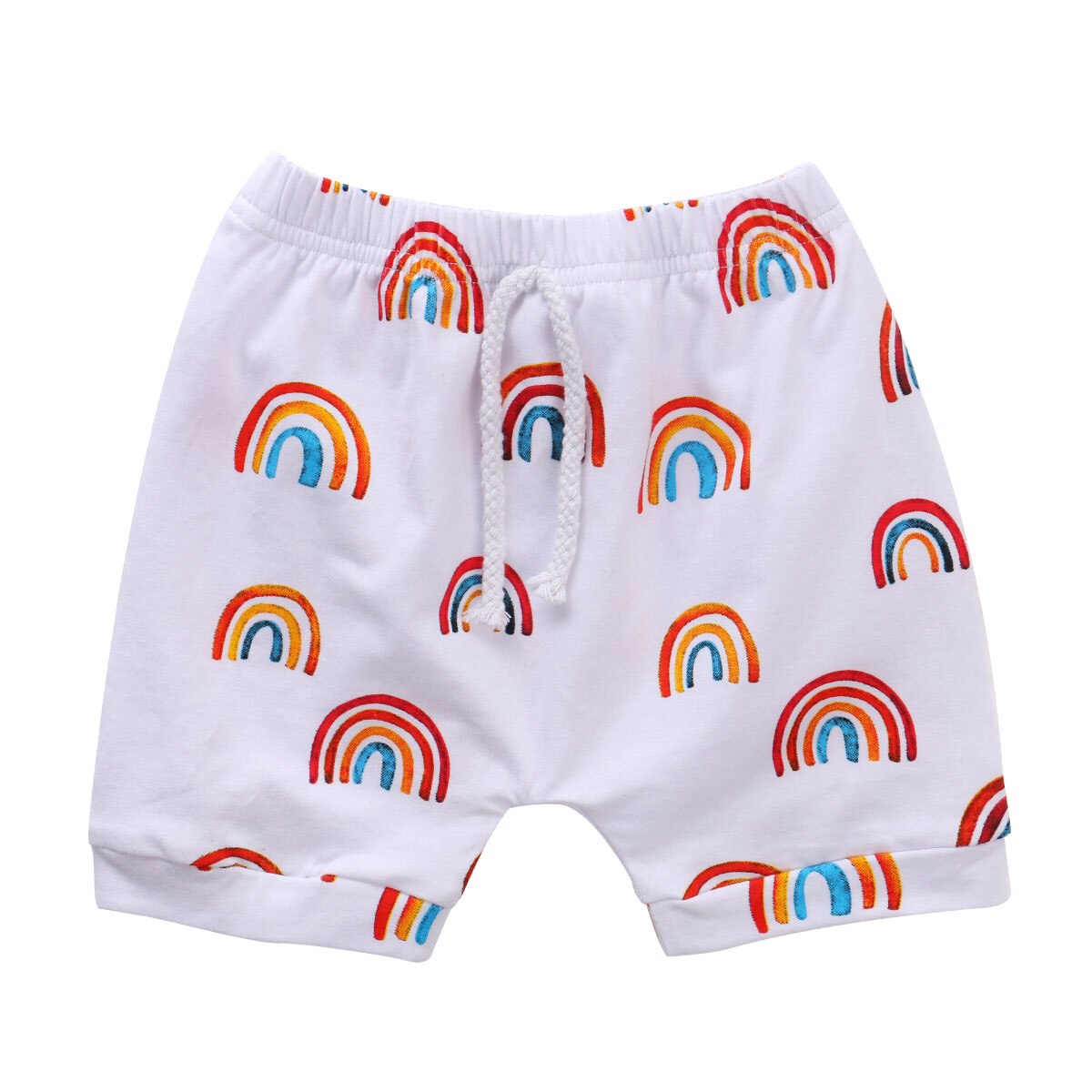 Baby boys shorts regnbue print snøre sommer afslappede løse shorts: 1 / 3t