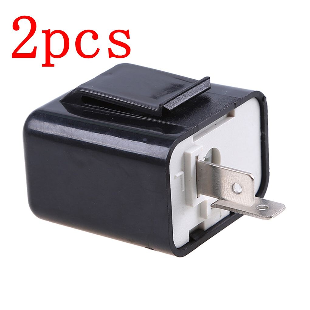 Turn Indicator Light LED Flasher Adjustable Frequency Motorcycle Motorbike Direction Light 12V Flash Relay: 2pcs black