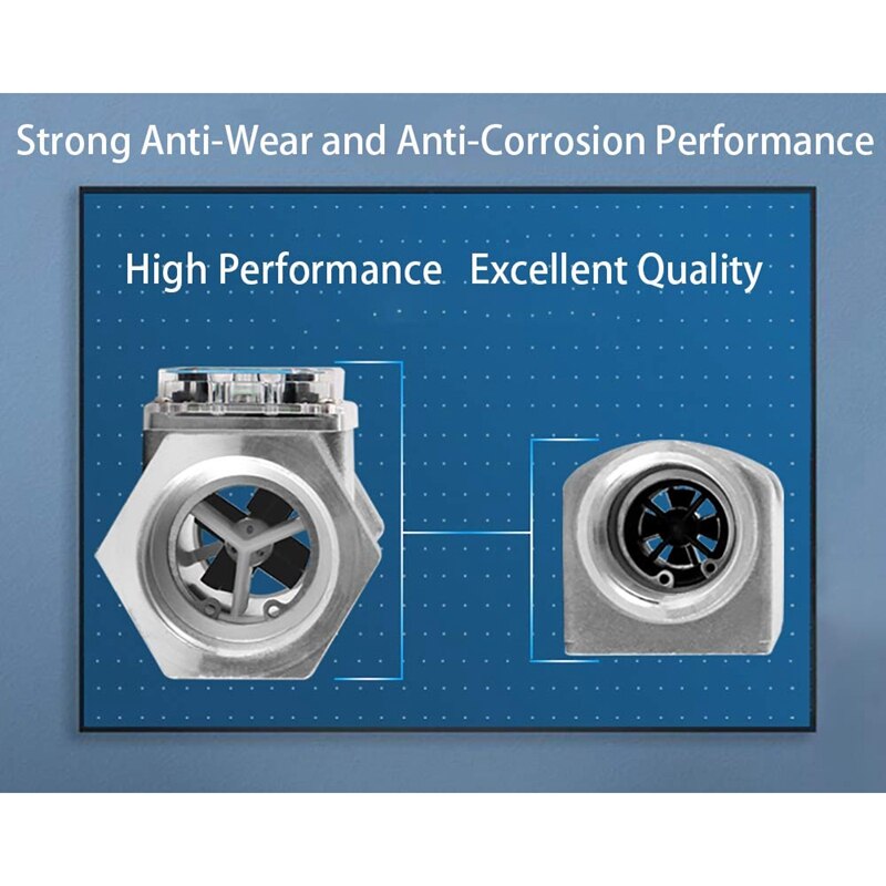 Turbine Flow Meter Electronic Digital Flow-Meter Stainless Steel Liquid Water Methanol (Meter Display Chip)