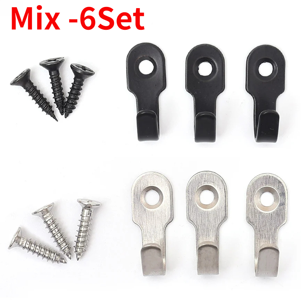 Juego de 20/1 Mini gancho en forma de J con tornillo, artículos de acero inoxidable, estante para llaves, ganchos de perforación de pared, accesorios de cocina, accesorios de baño: Transparente