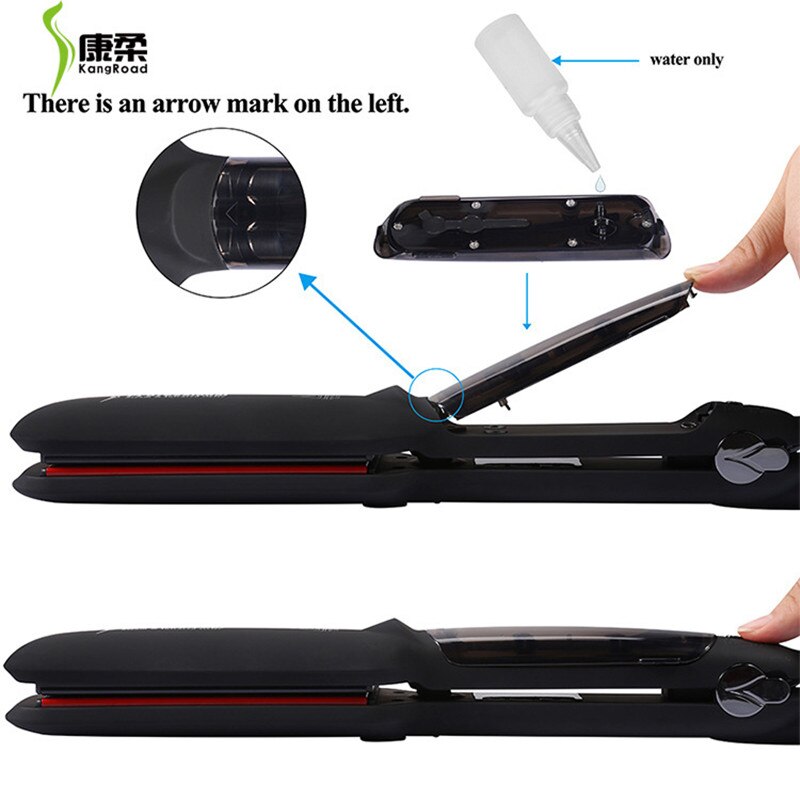 Steam Hair Straightener Ceramic Vapor Infrared Heating Flat Iron Steampod Salon 2 Inch Big Size Straighter Iron