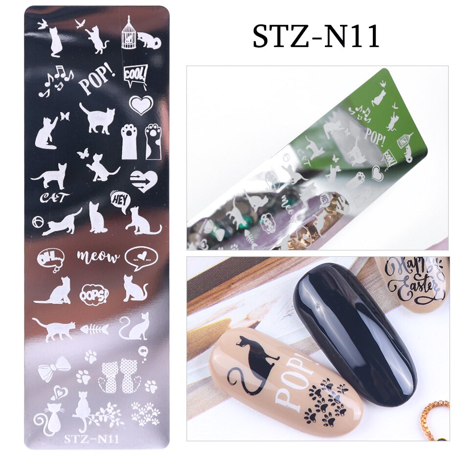 1 stücke Nagel Stanzen Platten Blume Blatt Geometrie Tiere Bild Stempel Vorlagen Dreamcatch N01-12Maniküre Drucken Schablone Werkzeuge: STZ-N11