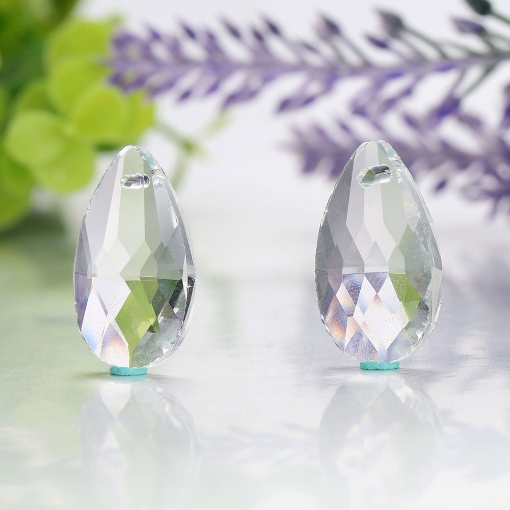 10 stk rive krystal pendler 28mm dele til lysekrone lampe tilbehør klart glas prisme til hængende lamper plafonder reservedele