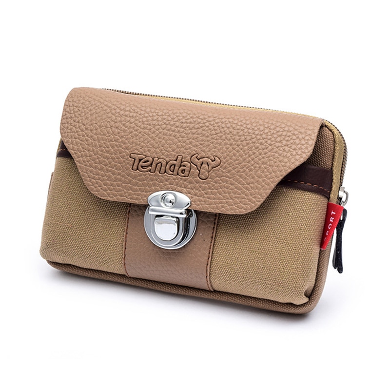 BISI GORO moda zasuwka nosić kieszeń na pasek torba na talię na zewnątrz Porta Tarjetas Heuptas Heren odporna na zużycie płótno portmonetka na telefon