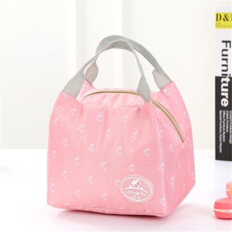 Neueste Lunch Bag Isolierte Kalten Leinwand Streifen Picknick Tragen Fall Thermische Tragbaren Mittagessen Box Frauen Kinder Männer Lunch Box Tasche tote: Dark Grey