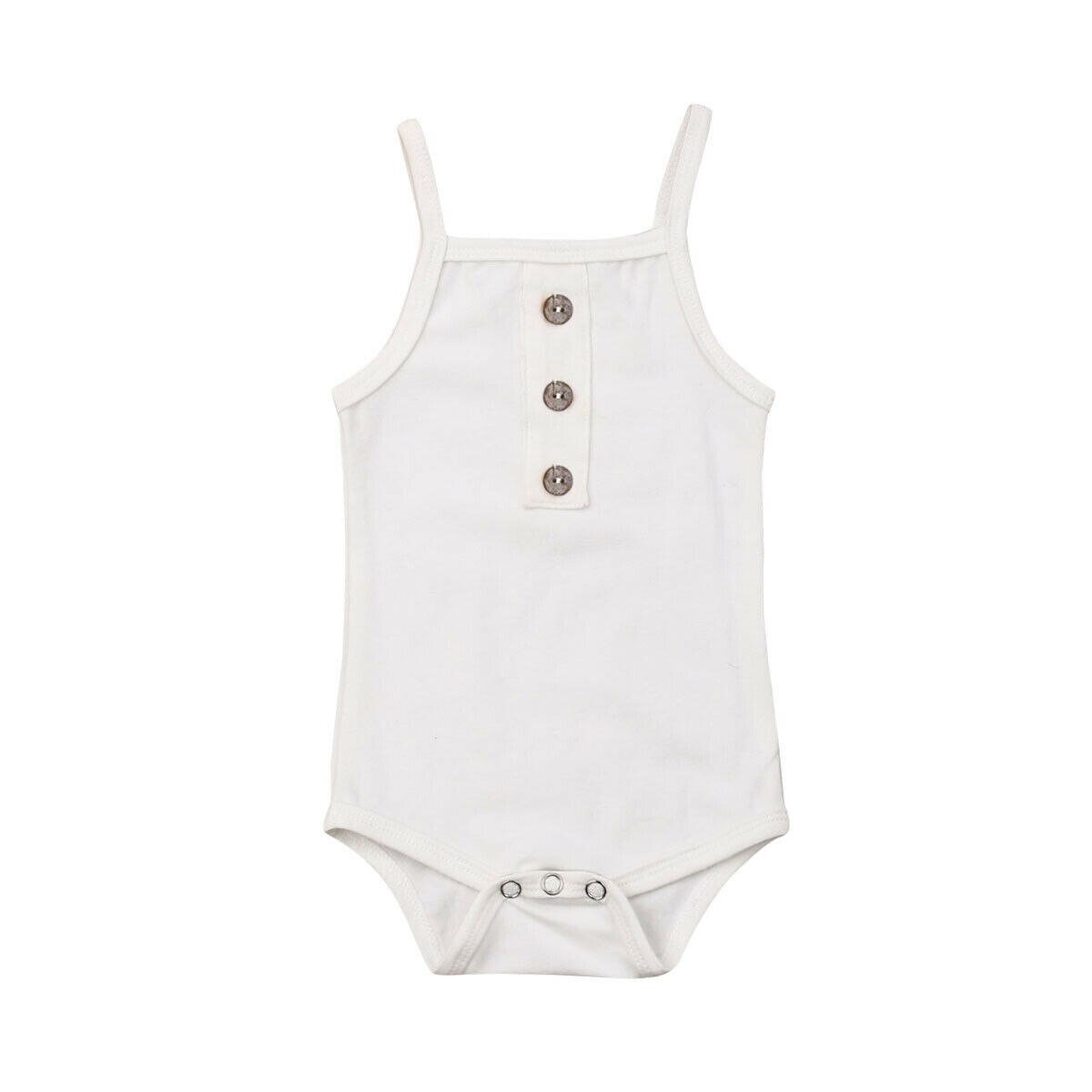 UK Peuter Kid Baby Meisje Jongen 0-24 M Mouwloze Jumpsuit Playsuit Bodysuit Outfit: WHITE / 6m